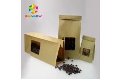 China Customized Tin Tie Coffee Resealable Kraft Paper Bags / 3 Side Seal Pouch supplier