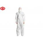 Waterproof White Microporous Disposable Hooded Coveralls for sale