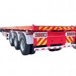 Tri-Axle 4 Axle 20FT 40FT Extendable Container Flatbed Truck Trailer With Container Lock for sale