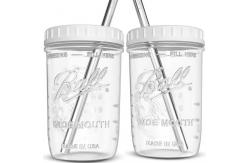 China Wide Mouth Glass Tea Reusable Smoothie Cups With Straw 16oz 24oz supplier