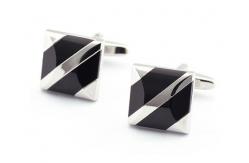 China Best selling fashion wholesale metal silver plated square cuff link supplier