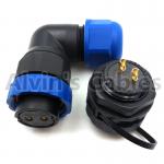 90 Degree Elbow LED Wire Connectors Female Plug Type 2000MΩ Insulation Resistance for sale