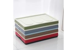 China 35L Lidded Large Collapsible Plastic Storage Bins Multiscene Leakproof Space Saving supplier