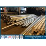 Custom Made Galvanized Light Pole / Electric Power Pole With Base Plate for sale