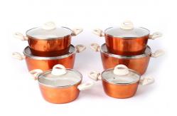 China Glass Lid Paint Aluminium 22cm Induction Cookware Set supplier