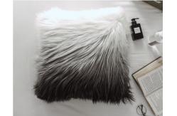 China Custom Square Shape Faux Sheepskin Throw Pillow Covers  gradient Removable Washable supplier