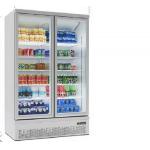 704L 2 Door Upright Glass Door Freezer  Air Cooling for ice cream and frozen food for sale