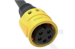 China M19 Connector 5pin Yellow 15A Solder Overmolded Aluminum Alloy Shell Nylon IP67 supplier