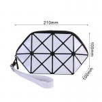 Break Resistant Geometric Diamond Lattice PU Clutch Makeup Bag for sale
