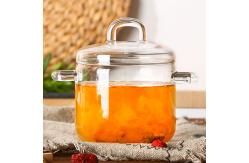 China Customized 700ml Handmade Borosilicate Saucepan Glass Pot supplier