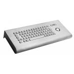 Kiosk industrial metal keyboard with trackball for public system weather - proof