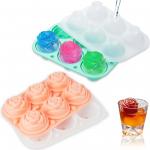 Silicone Rose Ice Cube Molds For Cocktails Whiskey XL Rose Flower Ice Cube Chocolate Soap Tray Mold Silicone Party Maker for sale