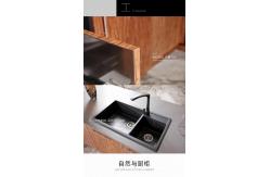 China Adjustable SUS304 Stainless Steel Kitchen Cabinets Sink Camphor Wood Style supplier