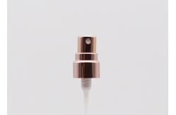 China 12mm Aluminum Rose Gold Mist Sprayer Pump Screw Neck With Clear Half Cap supplier