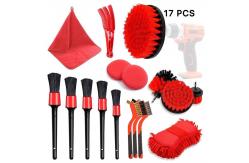 China 17PCS Detailing Brush Set For Car Wash PP Nylon Material supplier