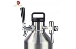 China SUS304 Carbonated 3.8L Beer Cylinder Dispenser With 30PSI Regulator supplier