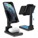 Portable And Adjustable Dual 10W Wireless Charger Desk Phone Holder for sale
