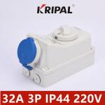 Three Phase Interlock Electrical Switch Socket IP44 32 Amp 380V