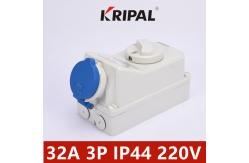 China Three Phase Interlock Electrical Switch Socket IP44 32 Amp 380V supplier