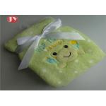 BSCI Audit -Plain Cute Baby Flannel Fleece Blanket with Patch and Embroidery for sale