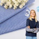 Fashionable Blue Durable Warm Cotton T Shirt Fabric For Casual Wear for sale