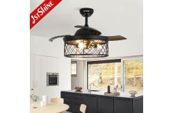 China 42 Inches Farmhouse Bedroom Invisible Ceiling Fan With Lights And Remote Control supplier
