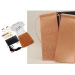 3.8cm Ribbon Fabric Custom Clothing Hang Tags Raised Screen Printed for sale