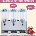 3 Flavors Desk Top 1500W Beverage Dispenser Juice Milk With Refrigerator for sale