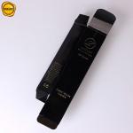 Gold Foil Logo Glossy Black Cosmetic Packaging Box Straight Tuck Mascara Packaging Box for sale