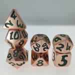 Variety Of Colors Dice Set Polyhedral Sharp Edge Metel Green Nontoxic Metal For Rpg Game for sale