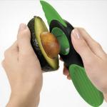 Kitchen Stainless Steel Houseware 3 In 1 Avocado Slicer Green Tool for sale