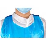 Kitchen Use Disposable Oil Proof PE Plastic Sleeveless Apron Blue / White for sale