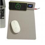 Customized Logo Brown Wireless Charging Mouse Pad With Holder