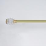 1-6M Curtain Rod Set Metal Aluminum Crystal Finials With Brackets Window Decoration for sale