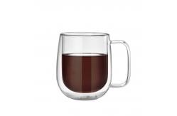 China Easy Hold Handle Insulated Espresso Cups , Borosilicate Glass Milk Cup supplier