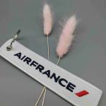 AIRFRANCE Cotton Custom Embroidered Keychain Reversible Mirror Finish Custom Aviation Keychain for sale