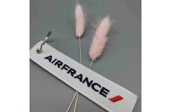 China AIRFRANCE Cotton Custom Embroidered Keychain Reversible Mirror Finish Custom Aviation Keychain supplier