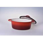 Enamel oval cast iron casserole