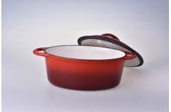 China Enamel oval cast iron casserole supplier