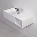 Solid Surface Corian Stone Wall Hung Basin With Storage Room for sale