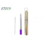 Food Grade Eco Friendly Stainless Steel Straws , Foldable Stainless Steel Straws for sale