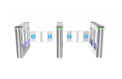 China Stainless Arm Swing Gate Turnstile Gate With Led Lighting Card QR Code supplier