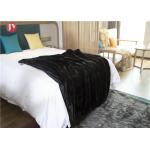 Black Mink Throw Faux Fur Blanket Soft Classic Rectangular Eco - Friendly