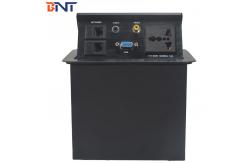 China Black Aluminum Alloy 5Mm Panel Thickness  Table Pop Up Power Data Jack supplier