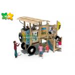 Adventurous Wooden Playground Slide Car Modeling With Climbing Stairs for sale