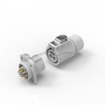 White IP67 Power Connector Plug Moisture Proof 3 Core Male Powercon for sale