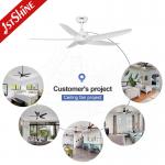 White Ceiling Fan With Light 5 Plastic Blade DC Motor Energy Saving
