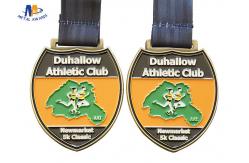 China Egg Shape Custom Sports Medals / Personized Antique Gold Plating 5k Running Medals supplier