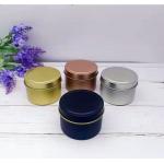 4oz 8oz Aluminum Cookie Tin Cans Round Empty Candle Jars With Metal Lid for sale