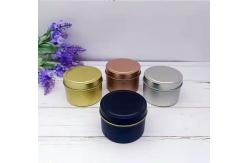 China 4oz 8oz Aluminum Cookie Tin Cans Round Empty Candle Jars With Metal Lid supplier